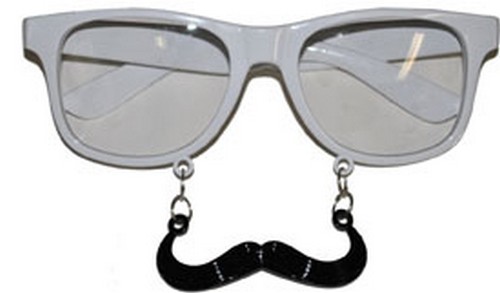 Lunettes blanches à moustache