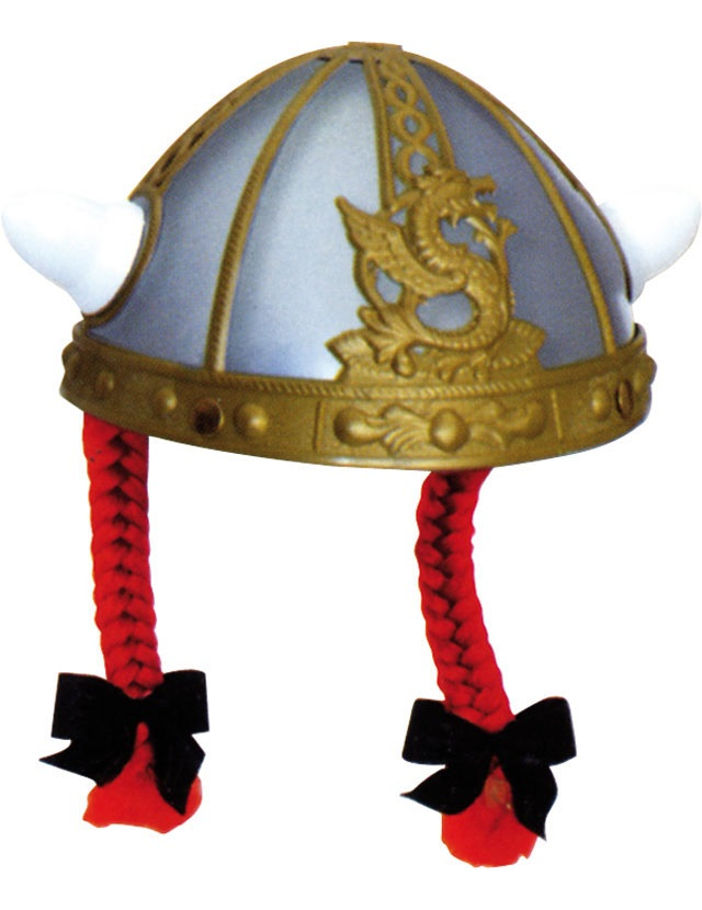 Casque gaulois avec nattes