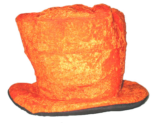 Chapeau haut de forme velours orange