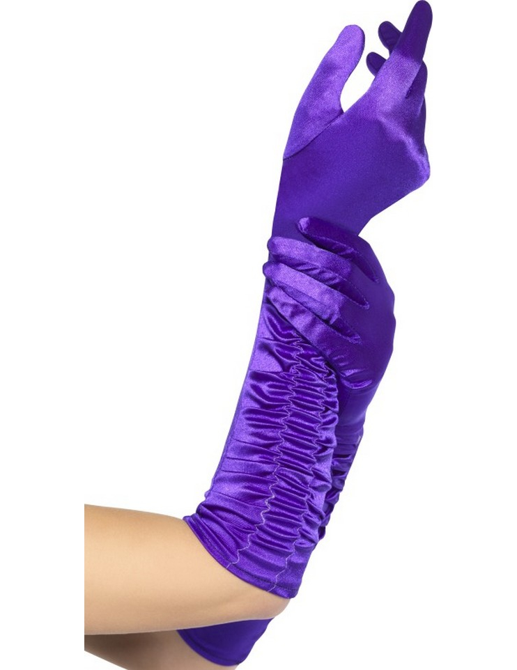 Gants longs violets femme