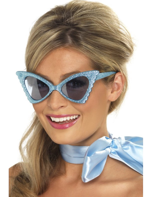 Lunettes paillettées bleu adulte