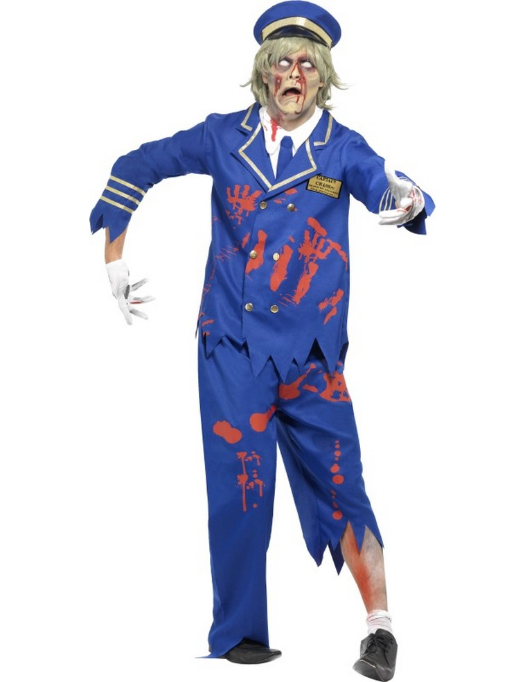Déguisement zombie capitaine de l'air homme Halloween