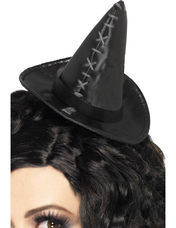Mini chapeau sorcière noir femme Halloween