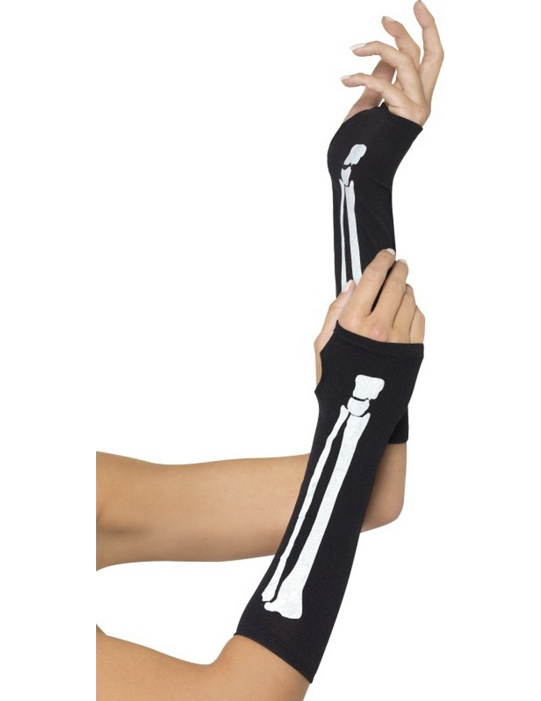 Gants mitaines squelette adulte Halloween
