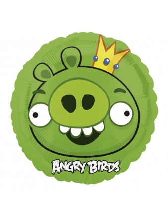 Ballon aluminum Angry Birds vert 45 cm