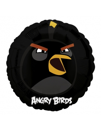 Ballon aluminum Angry Birds noir 45 cm