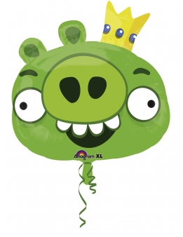 Ballon aluminum géant Angry Birds vert