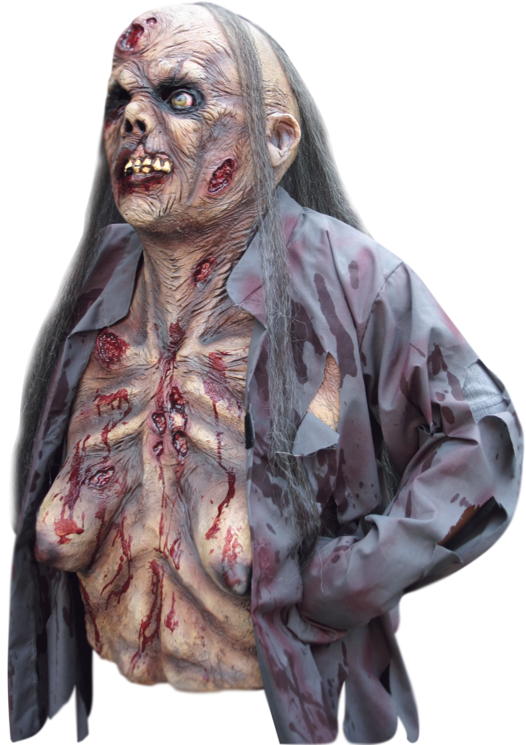 Masque et haut du corps zombie femme Halloween