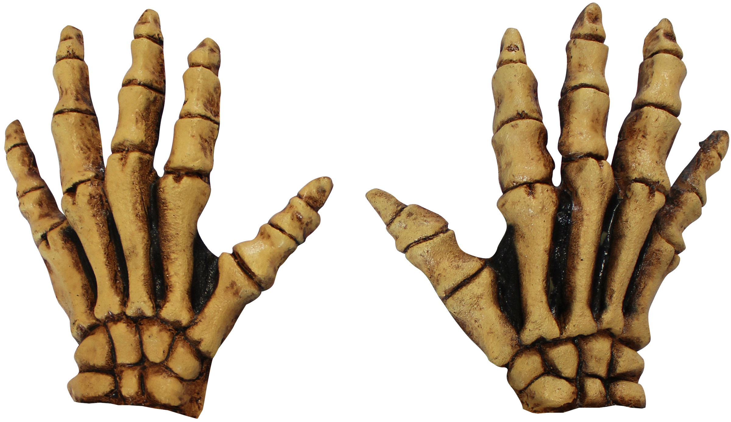 Gants jaunes squelette adulte Halloween