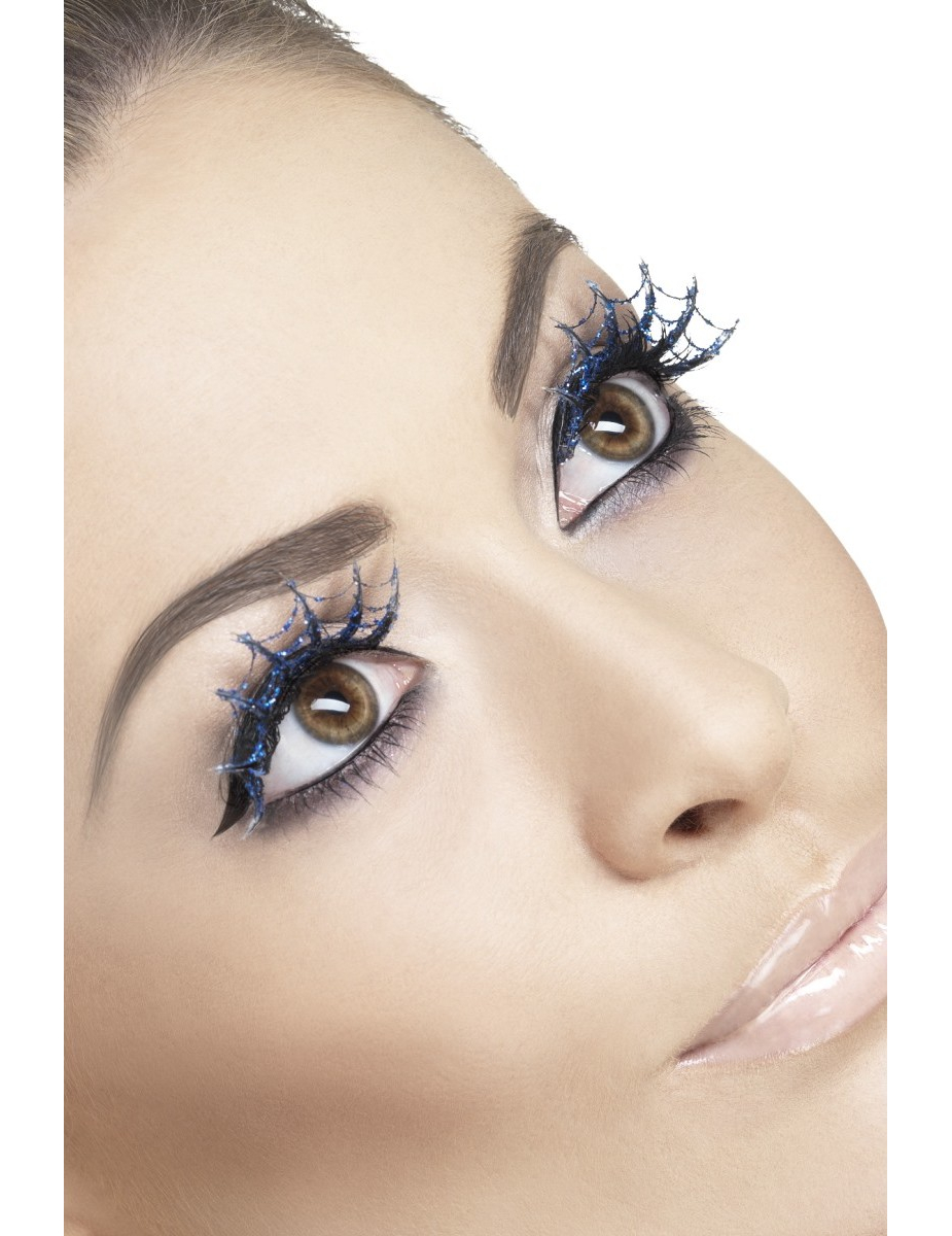 Faux cils longsbleu toile d'araignée adulte