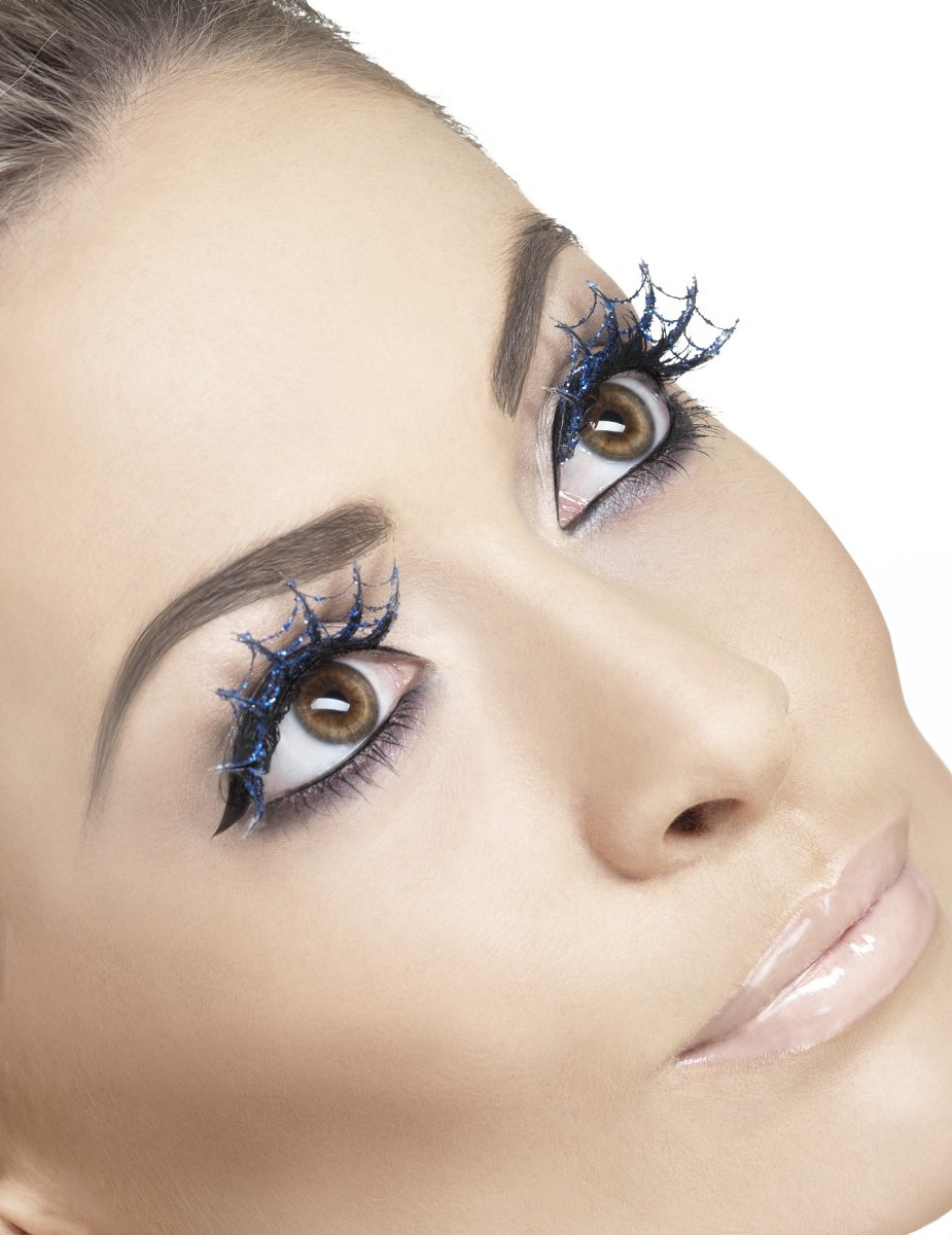 Faux cils longsbleu toile d'araignée adulte