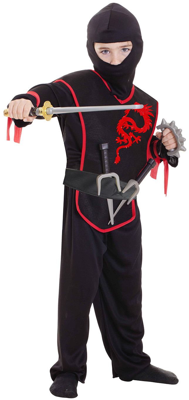 Déguisement Ninja liseré rouge garçon