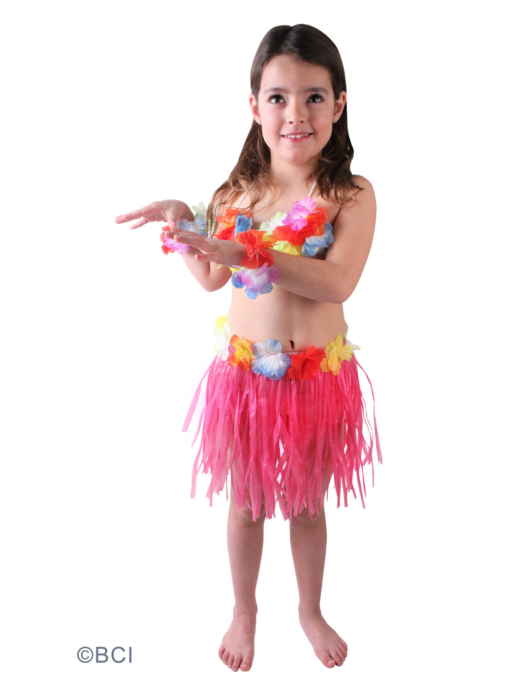 Déguisement hawaïenne rose fille