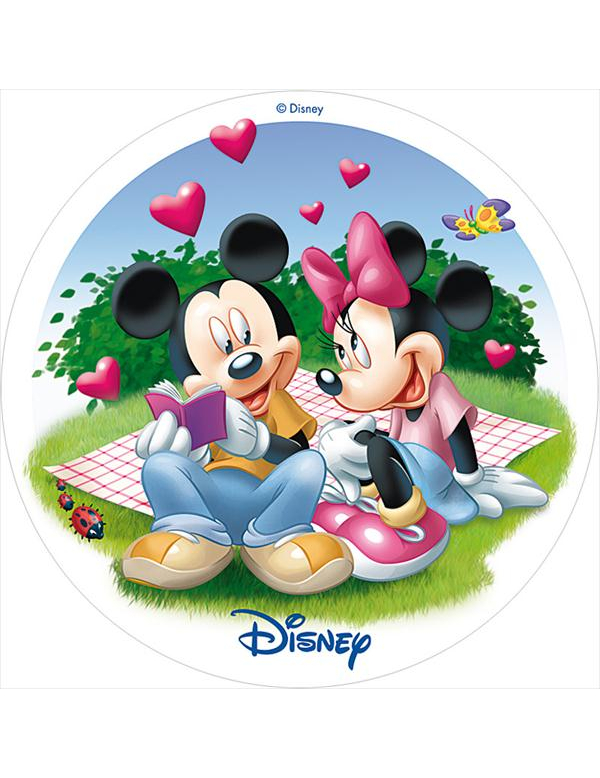 Disque azyme 20 cm Mickey et Minnie