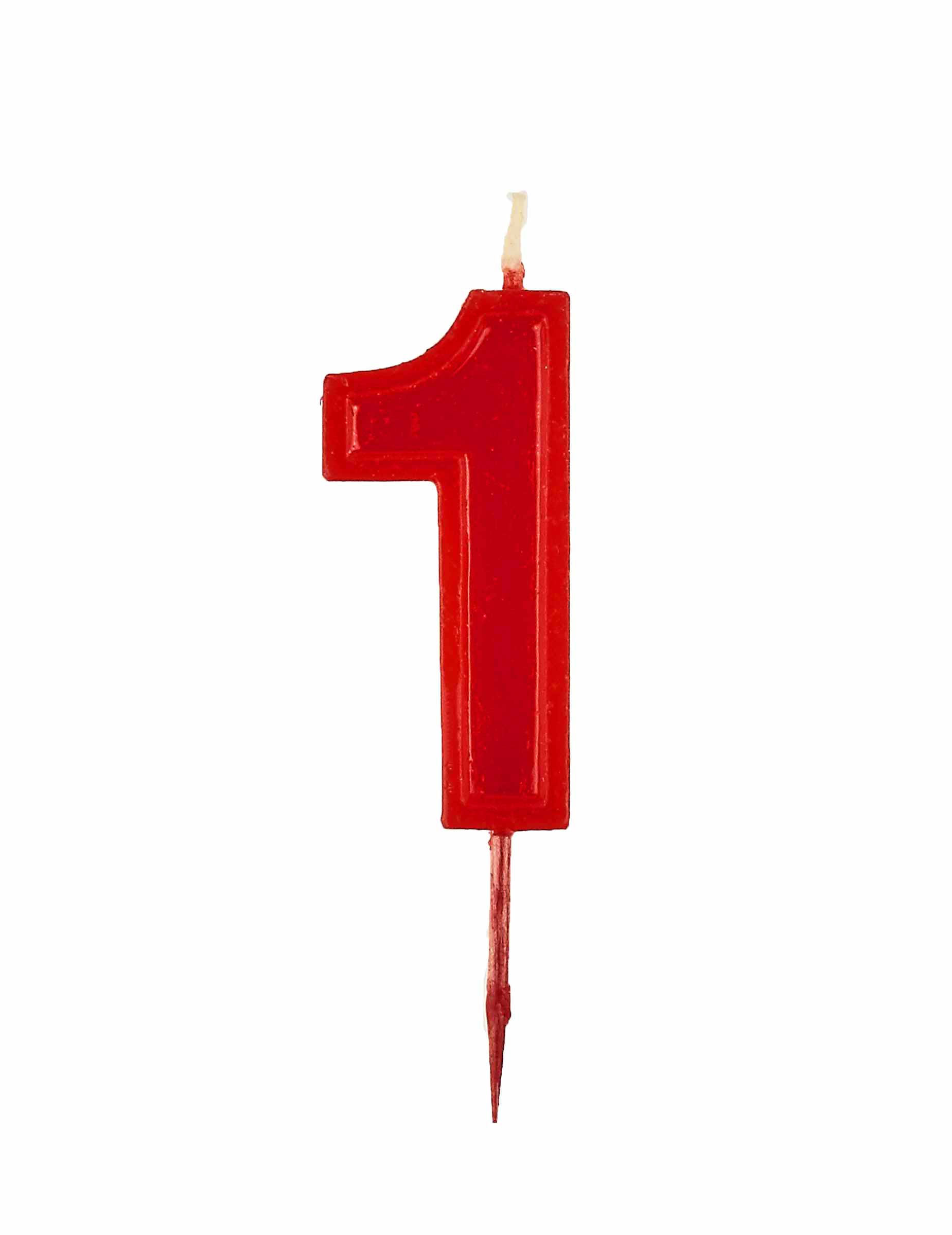 Bougie chiffre 1 rouge