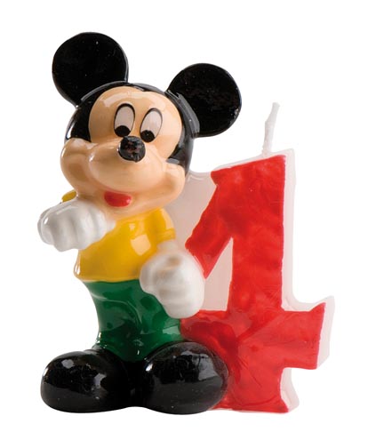 Bougie chiffre 4 Mickey