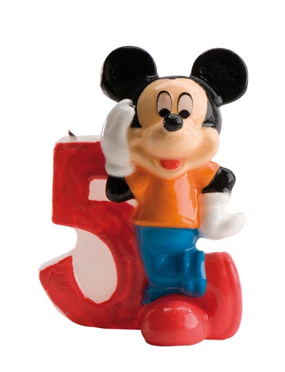 Bougie chiffre 5 Mickey