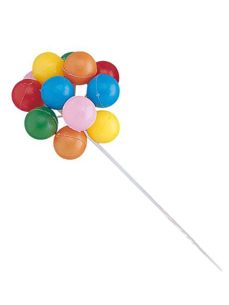 Décoration gâteau ballons multicolores sur pic