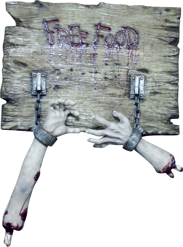 Décoration plaque Free food Halloween