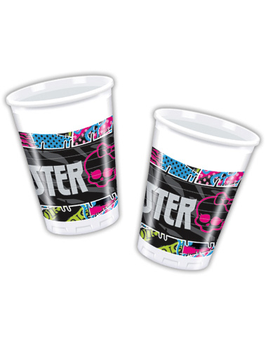 8 Gobelets plastique Monster high