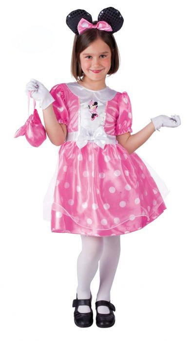 Déguisement Minnie rose effet satin fille