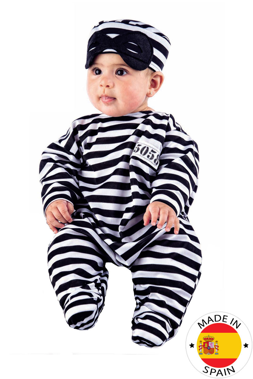 Déguisement prisonnier à rayures bébé