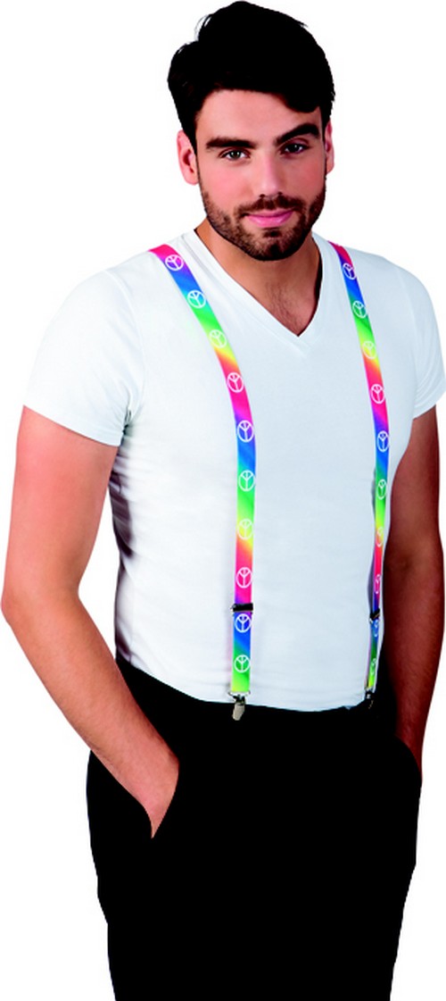 Bretelles hippie peace adulte