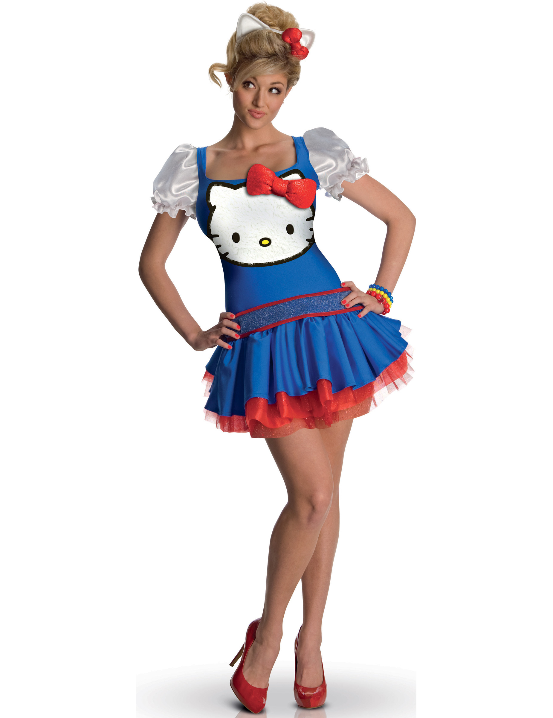 Déguisement Hello Kitty bleu adulte