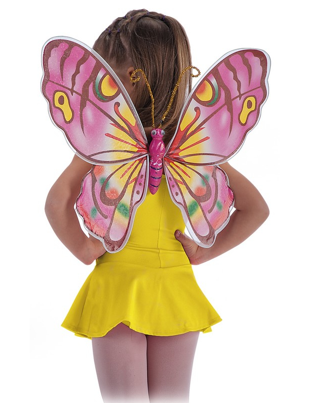 Ailes papillon roses enfant