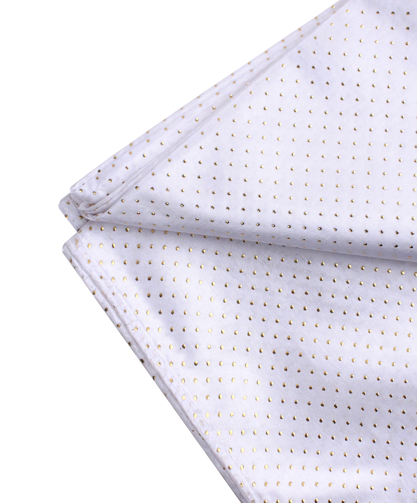 Nappe carrée en tissu blanche et or 140 x 140 cm