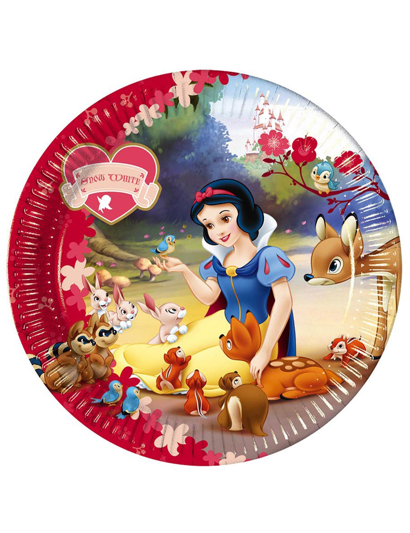 10 Assiettes blanche neige 23 cm