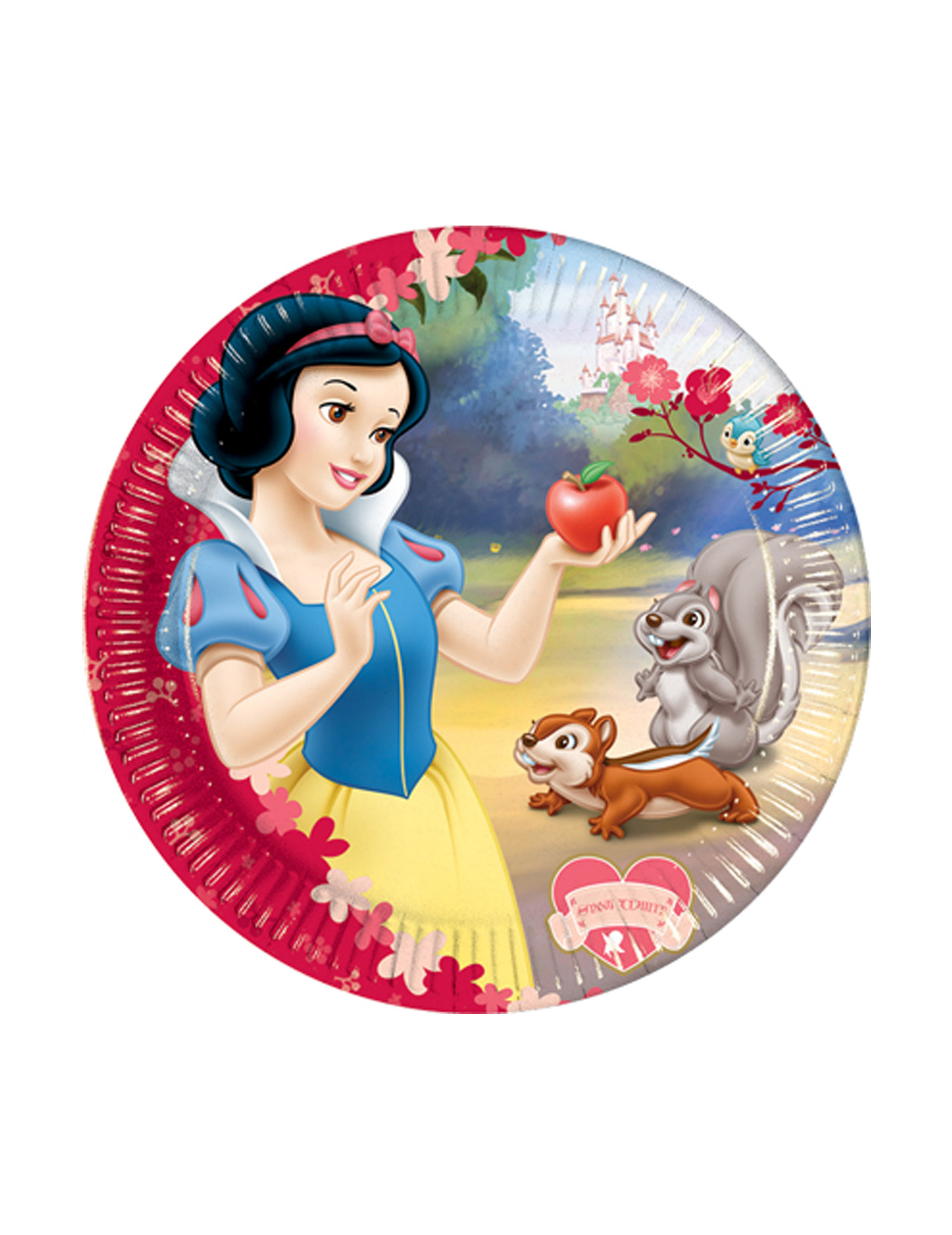 10 Assiettes blanche neige 20 cm