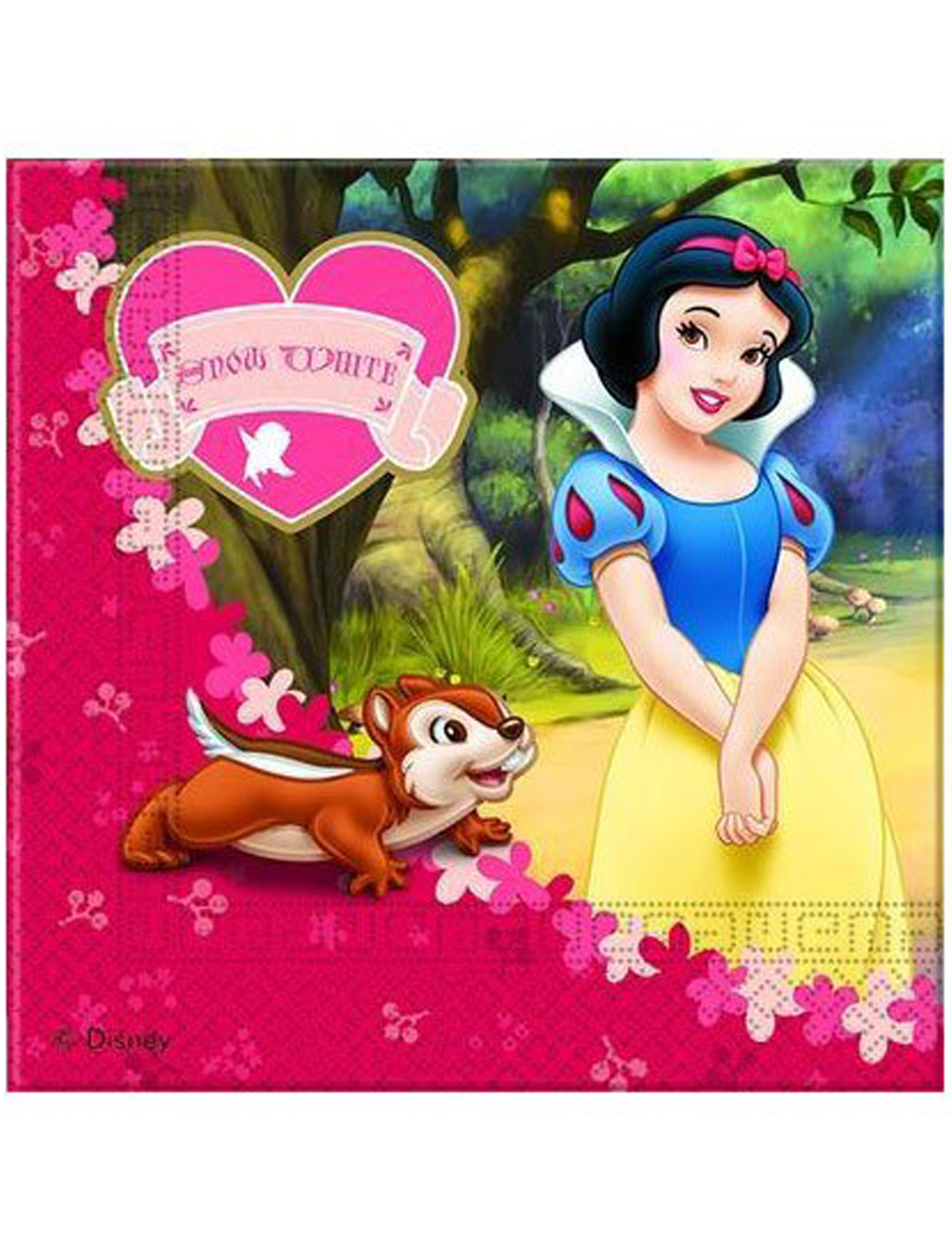 20 Serviettes en papier Blanche neige 33 x 33 cm