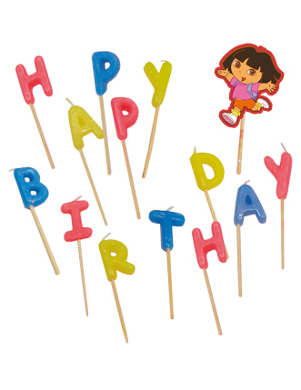 Bougies Happy Birthday Dora