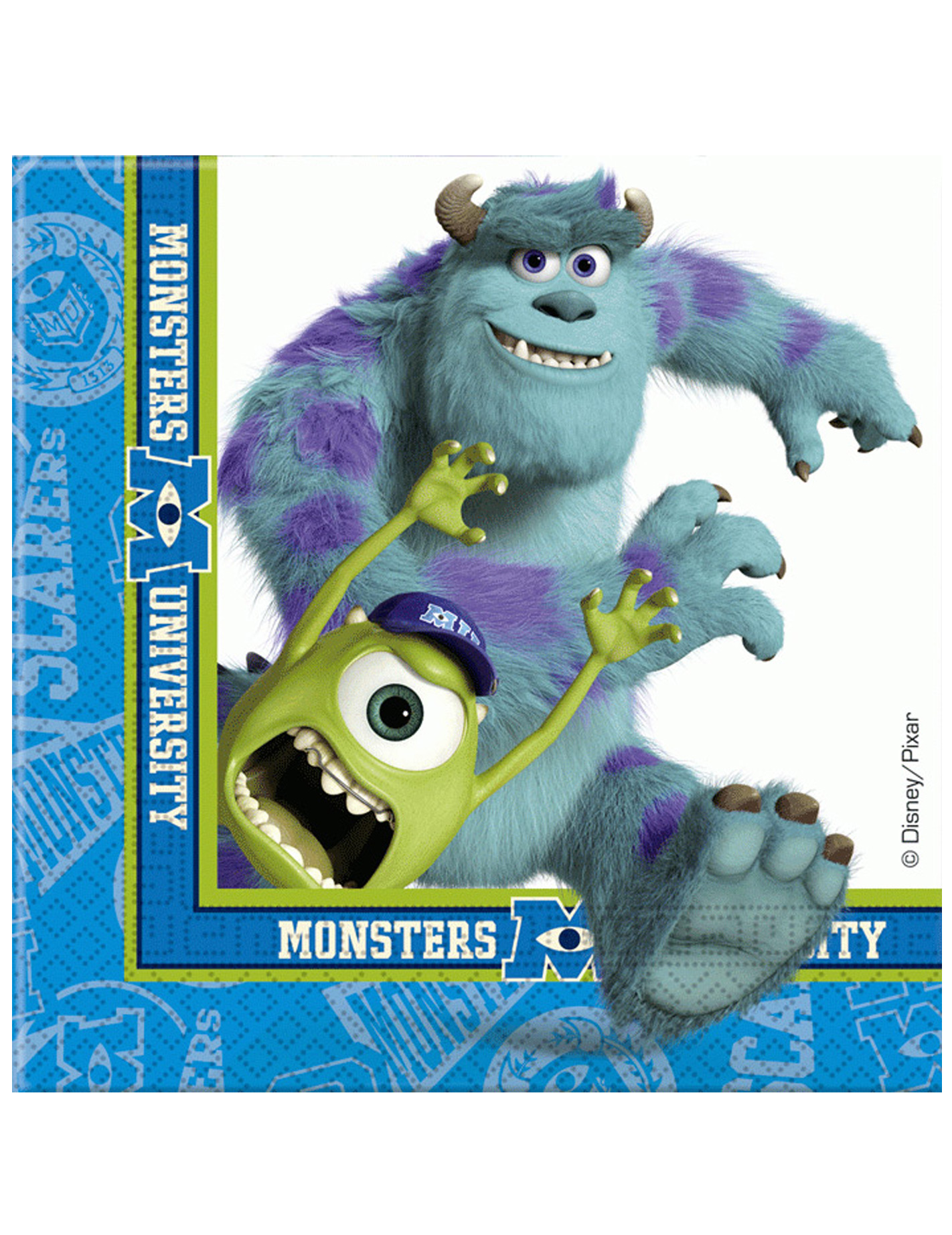 20 Serviettes en papier Monsters University 33 x 33 cm