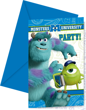 6 Cartes d'invitation Monstres Academy