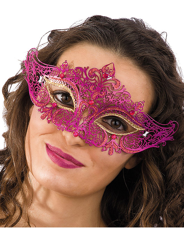 Loup vénitien fuchsia adulte