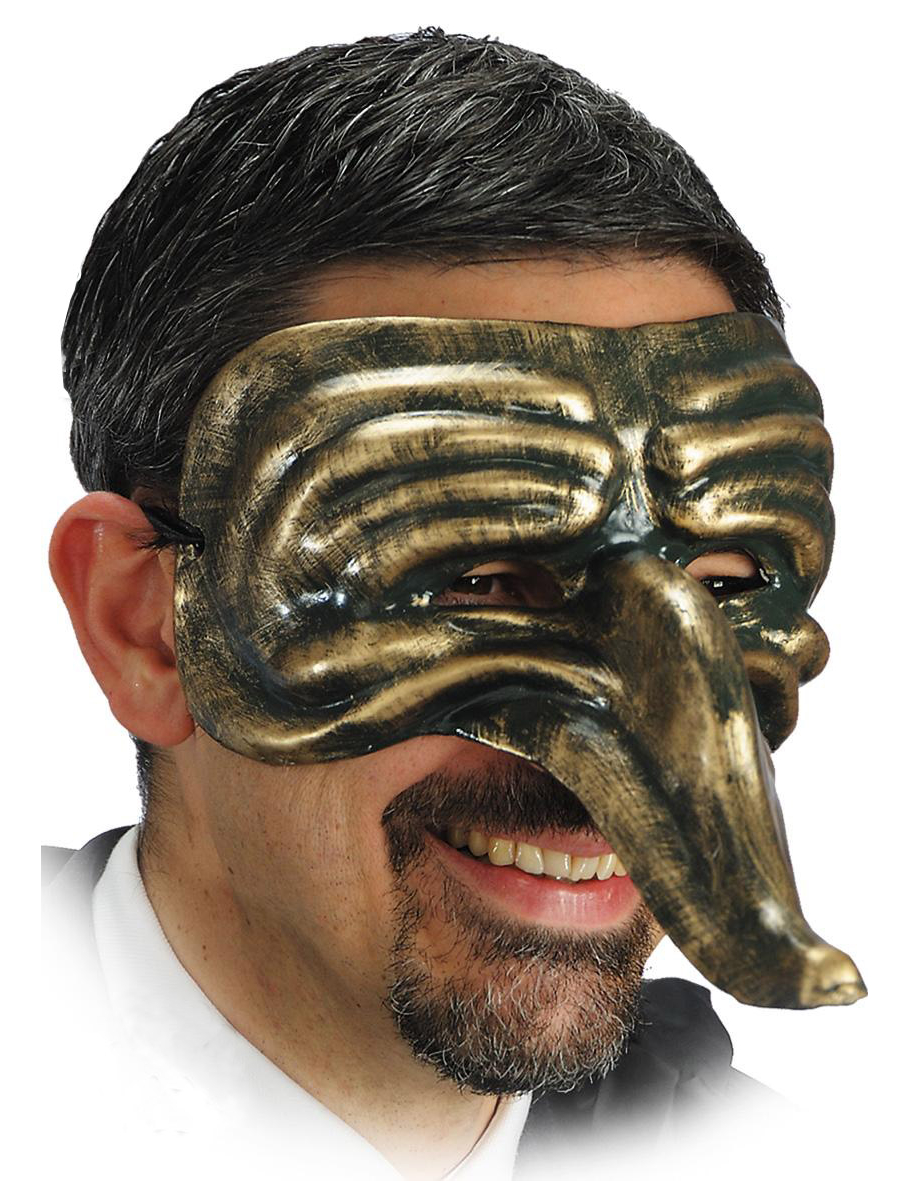 Demi masque long nez cuivré adulte