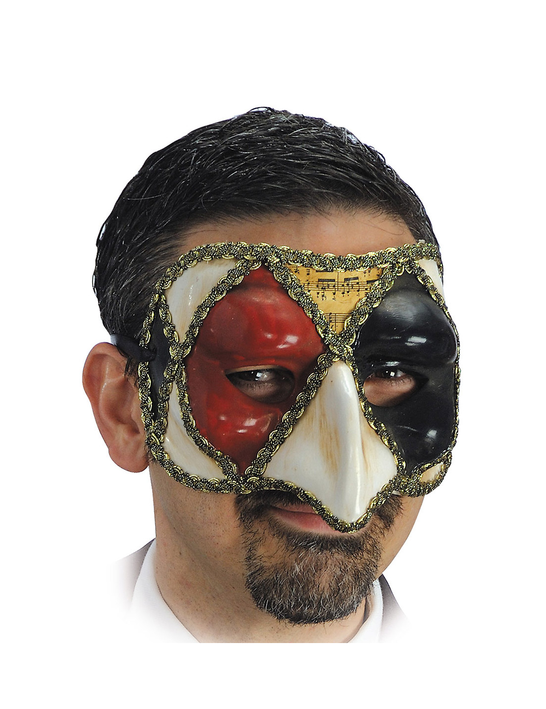 Demi masque vénitien arlequin adulte