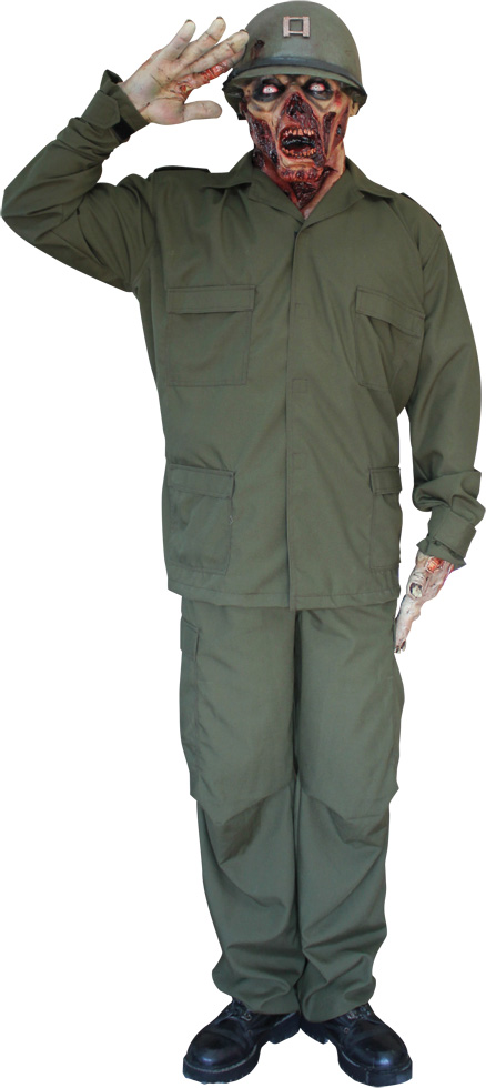 Déguisement militaire zombie homme