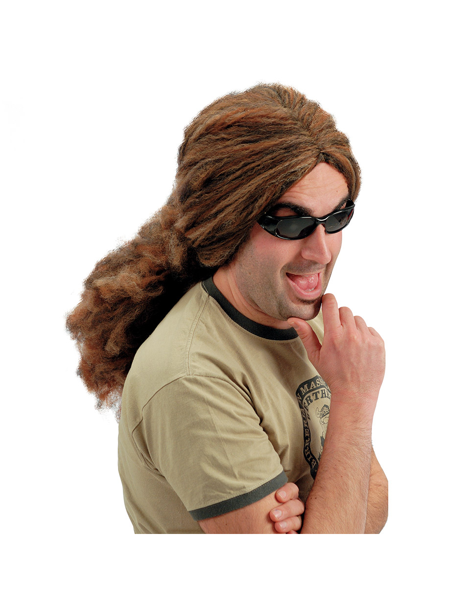 Perruque brune rasta adulte
