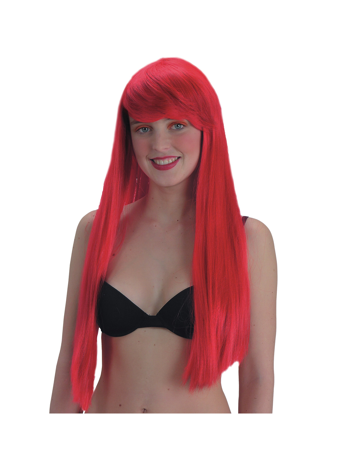 Perruque longue rouge femme