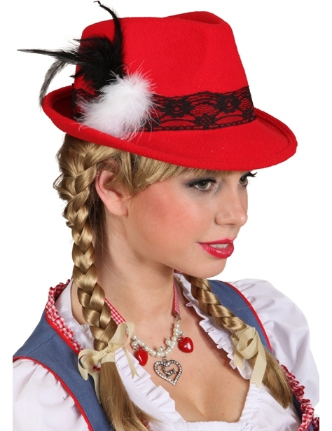 Chapeau rouge tyrolien adulte
