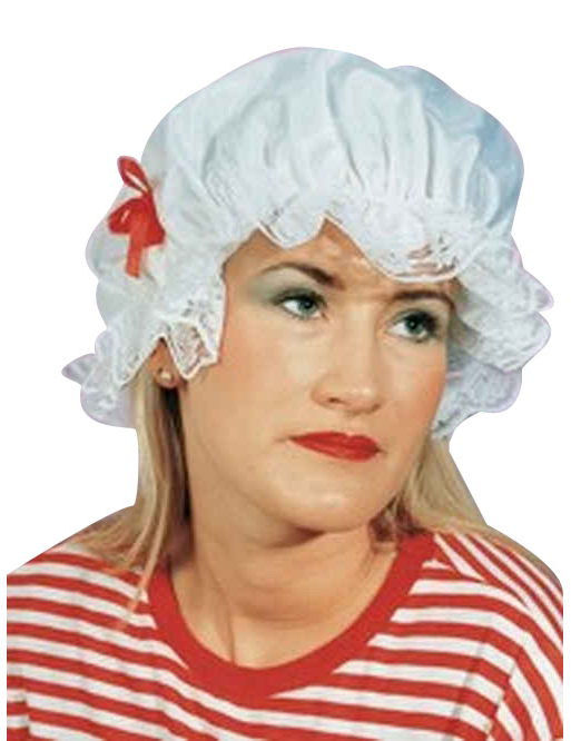 Bonnet de nuit blanc avec dentelle femme