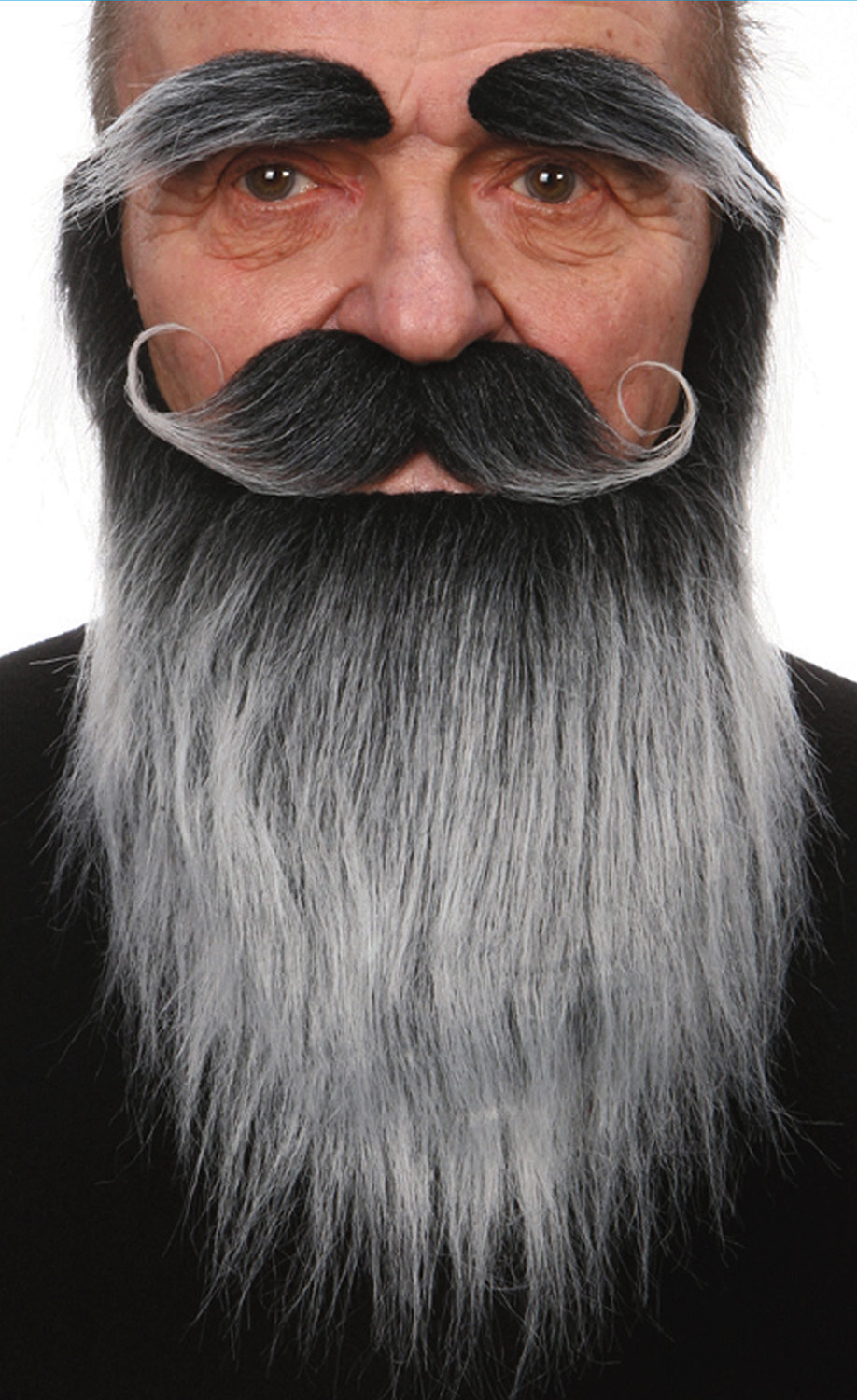 Barbe, moustache et sourcils gris adulte