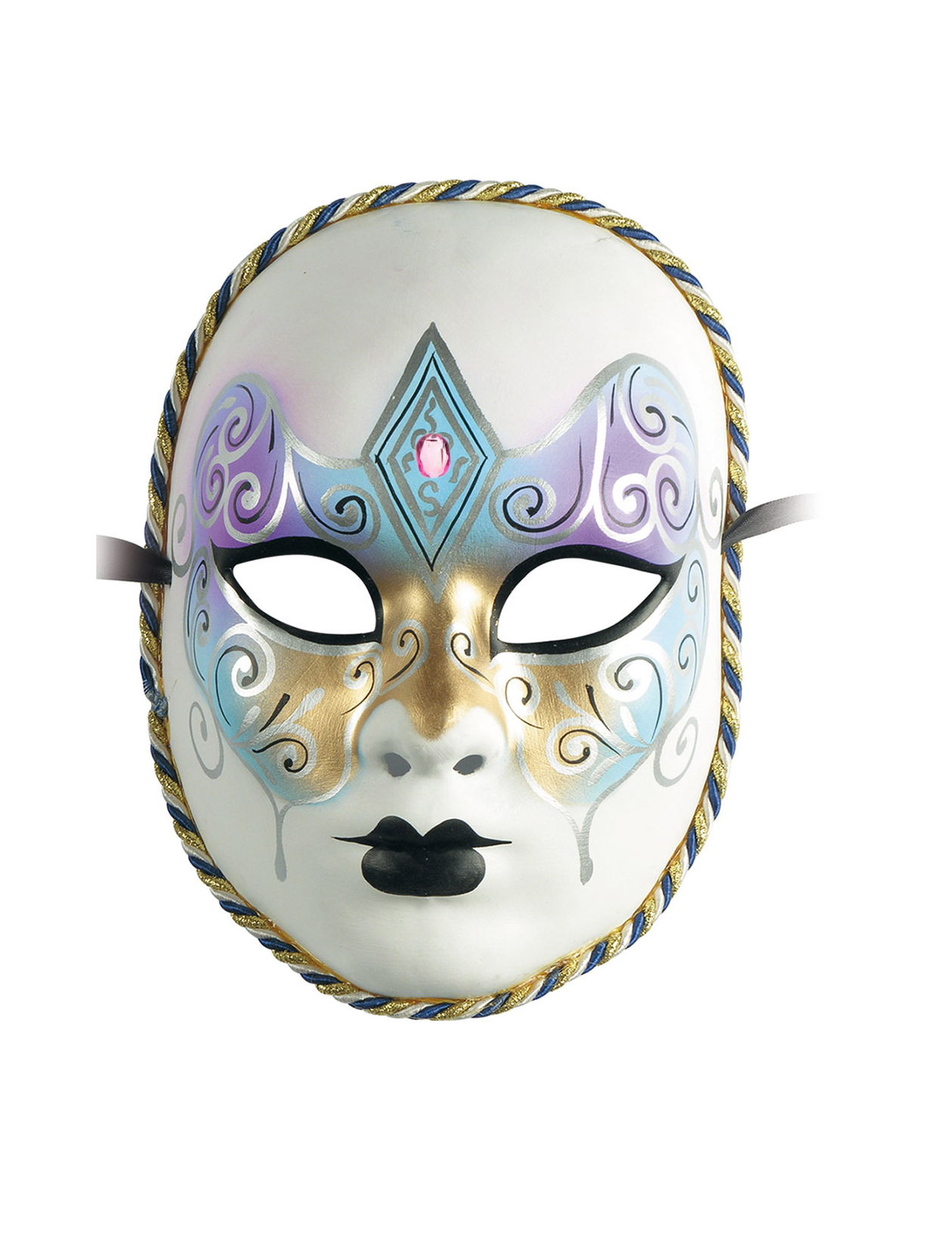 Masque vénitien bleu doré adulte