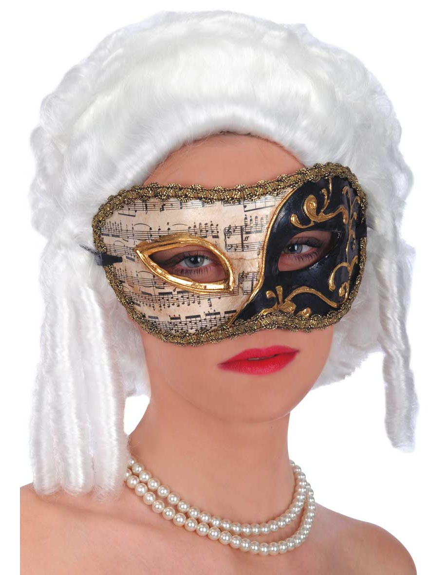 Loup vénitien noir et blanc adulte