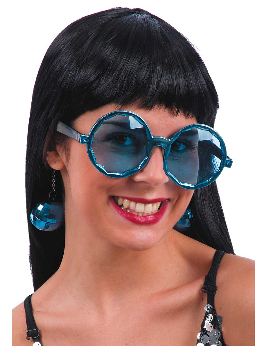 Lunettes disco bleues adulte