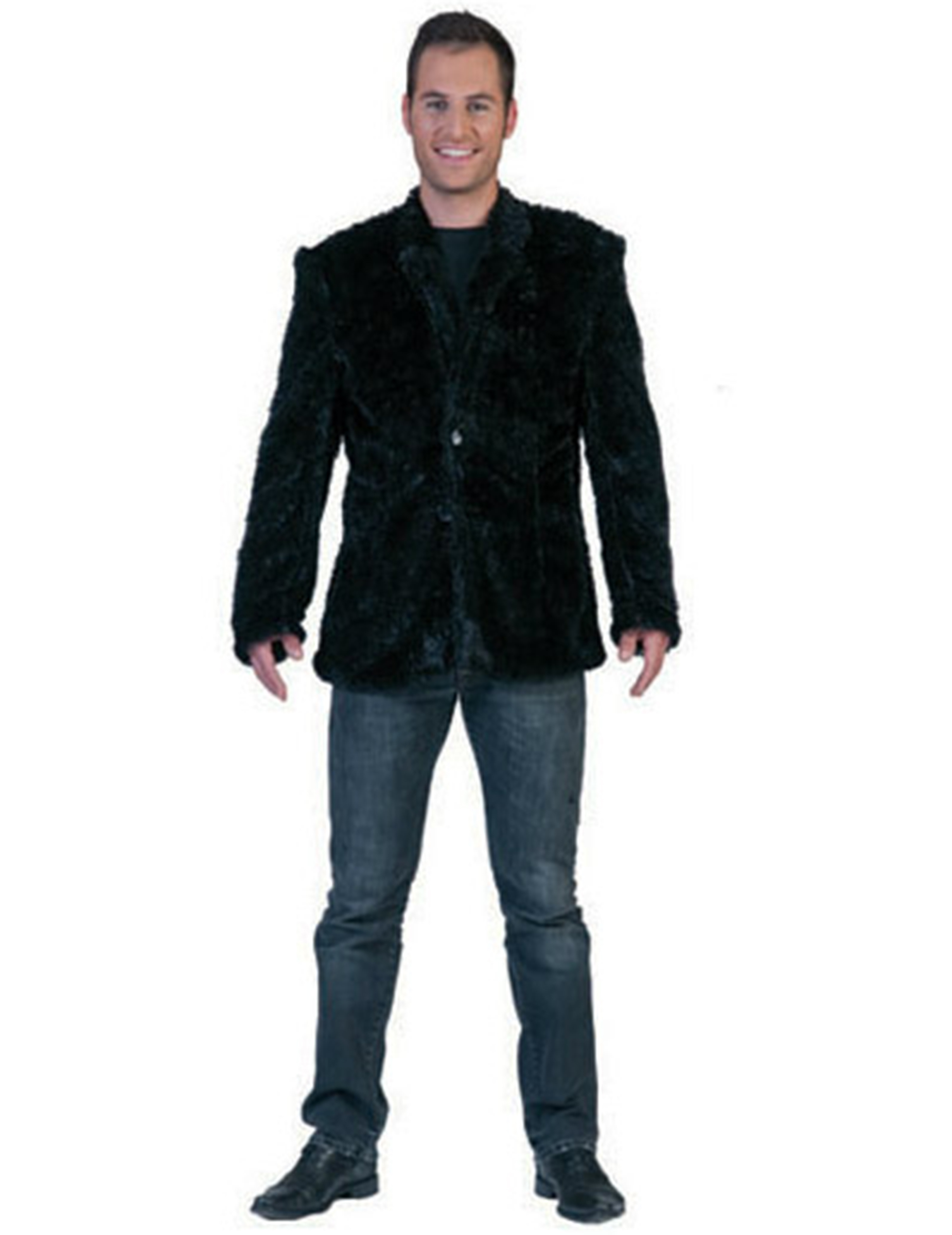 Veste en peluche noire adulte