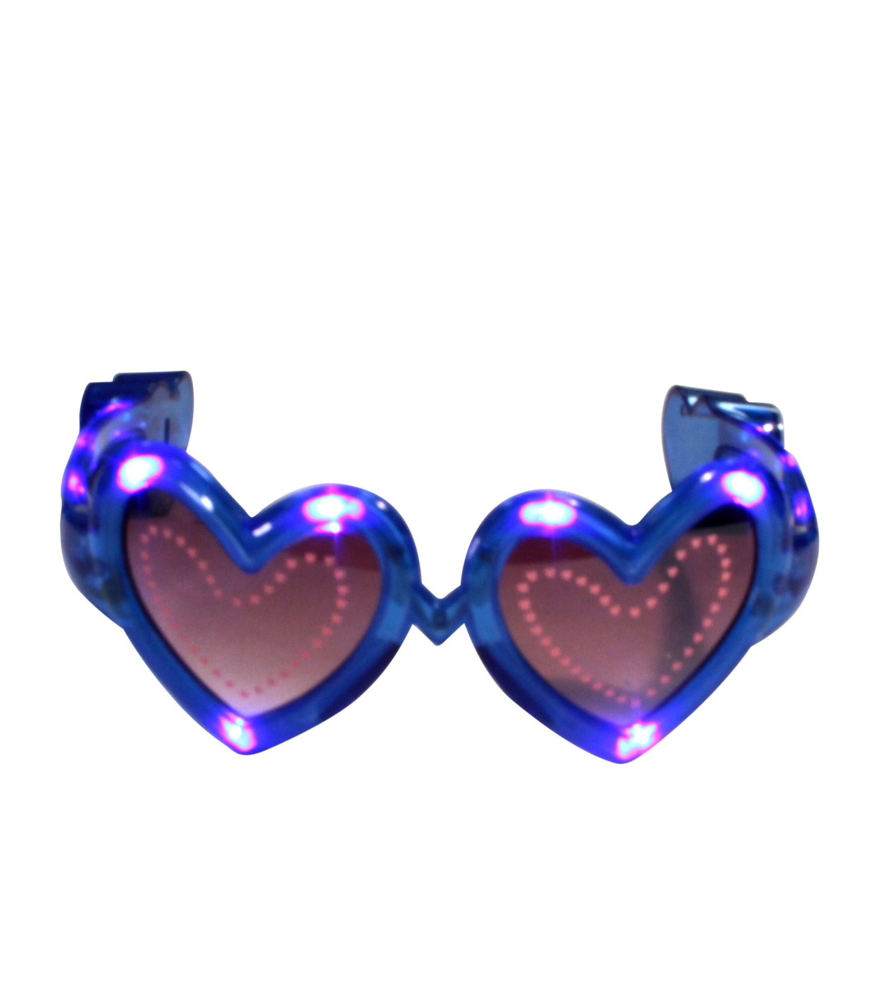 Lunettes coeur bleue LED